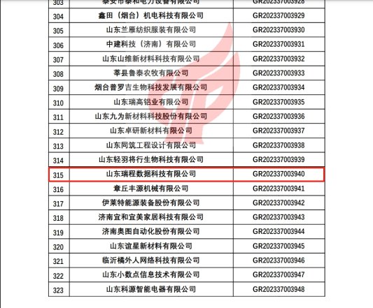 山东瑞程数据科技有限公司通过国家高新技术企业认定(图4)