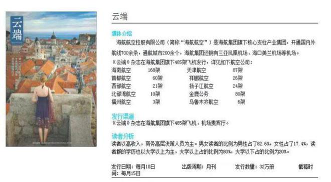 视听域传媒为您提供海南航空杂志广告价格海航云端杂志广告形式(图2)